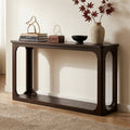 Hristopher Knight Home Kennedy Minimalist Console Table Solid Wood Legs Rounded Open Arch Cutouts Design 55 L