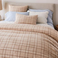 Heather Taylor Home Open Plaid European Flax Linen Duvet Cover & Pillowcases