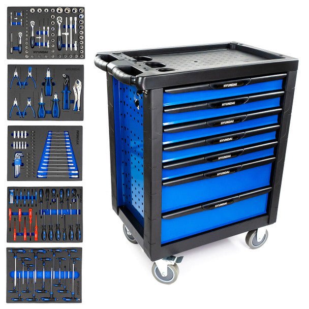 Hyundai Tool Chest 175 Piece 7 Drawer Castor Mounted Roller Cabinet | HYTC9006