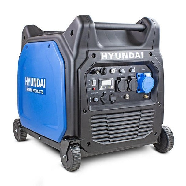 Hyundai 6600W / 6.6kW Petrol Inverter Generator, Remote Keyfob & Electric Start, Wheels & Closed Case Design, DC & USB | HY6500SEi