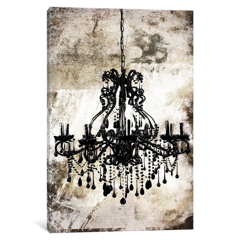 Icanvas Black Chandelier By Icanvas Canvas Print