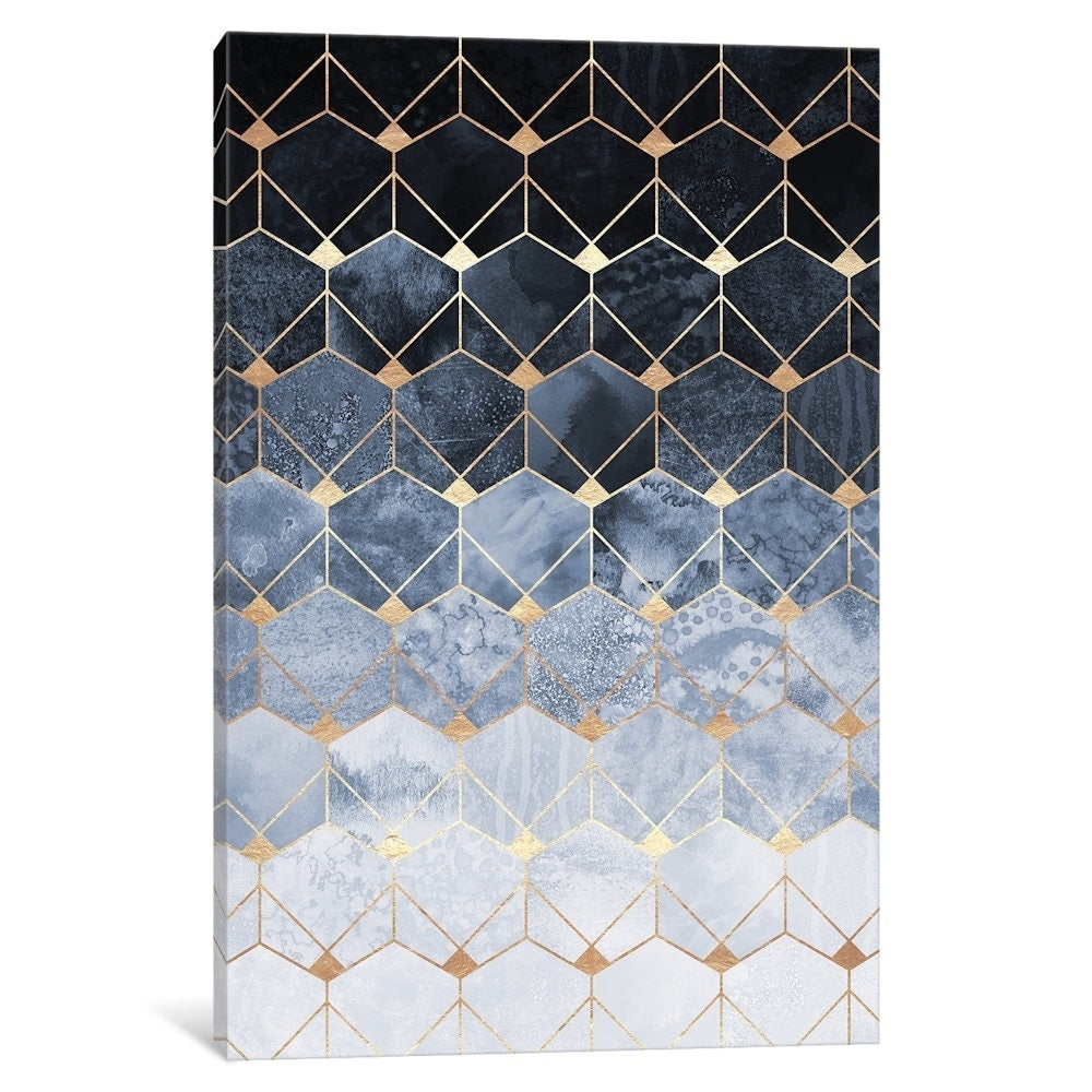 Icanvas Blue Hexagons Diamonds By E. Fredriksson Canvas Print