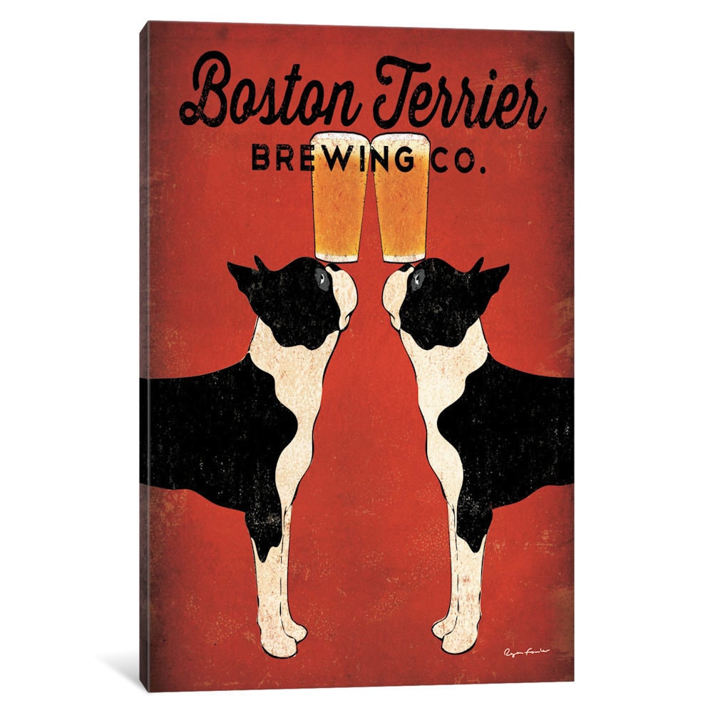 Icanvas Boston Terrier Brewing Co. By Ryan Fowler Canvas Print