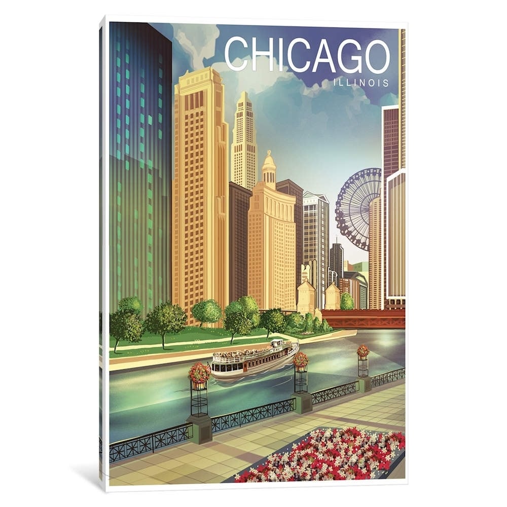 Icanvas Chicago I By Old Red Truck