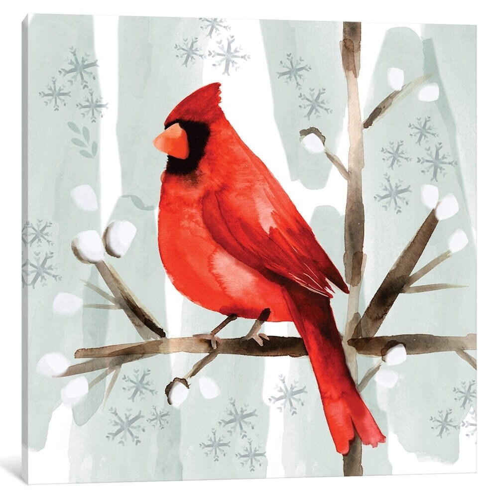 Icanvas Christmas Hinterland I Cardinal By Noonday Design