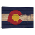 Icanvas Colorado Paint Drip State Flag On Wood Planks By Icanvas Canvas Print