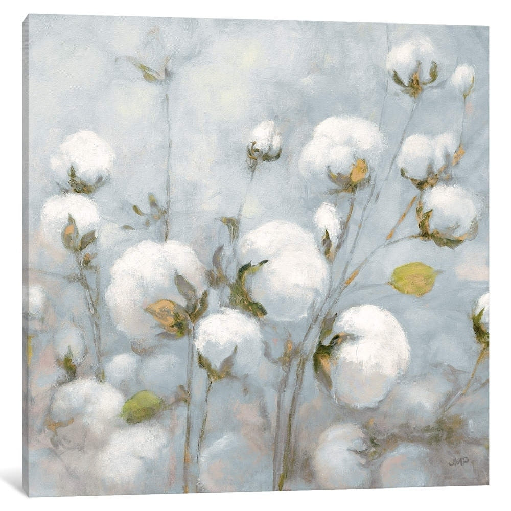 Icanvas Cotton Field In Blue Gray Square By Julia Purinton
