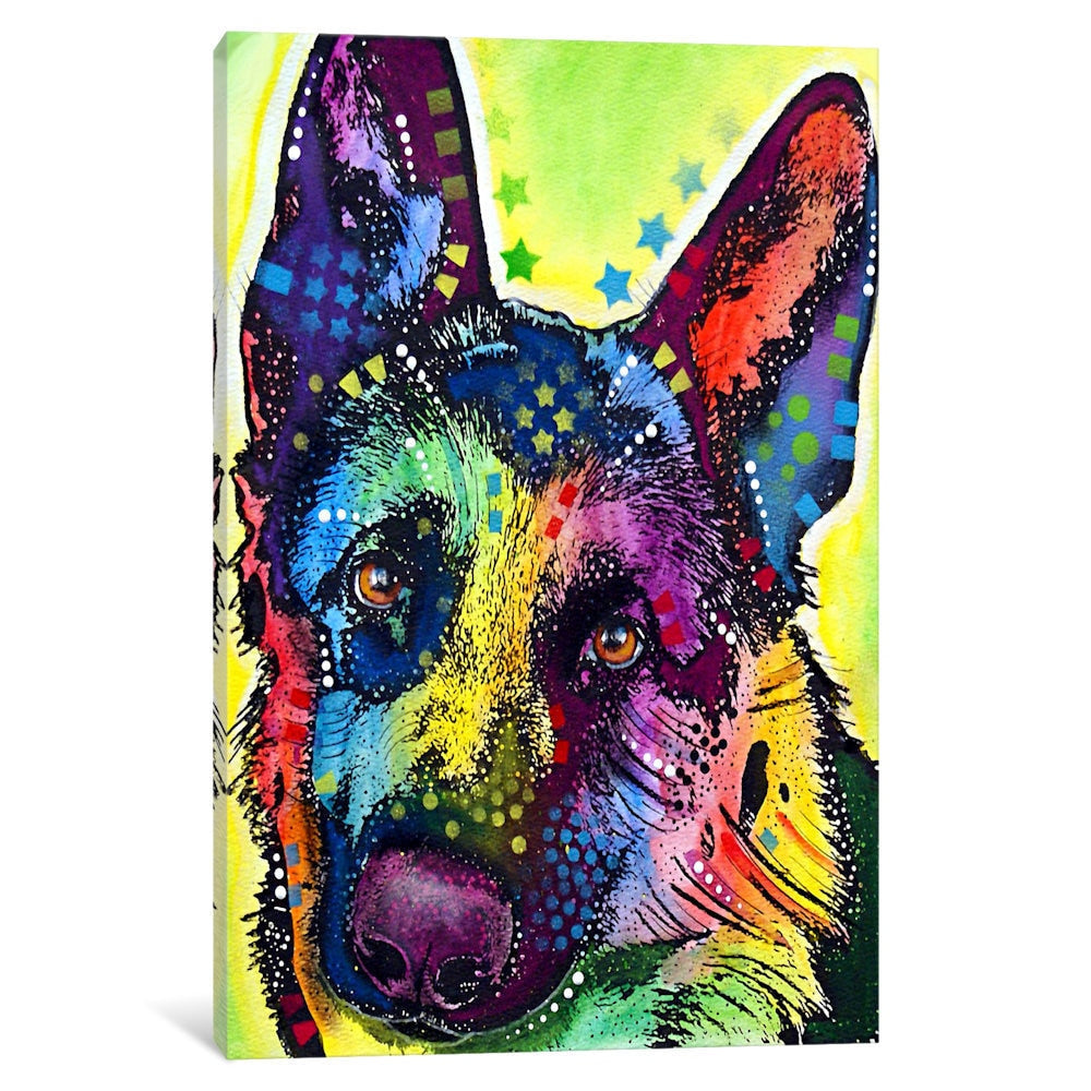 Icanvas German Shepherd By Dean Russo Canvas Print
