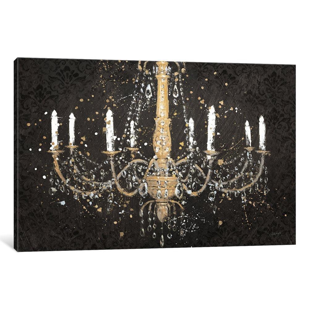 Icanvas Grand Chandelier Black I By James Wiens Canvas Print