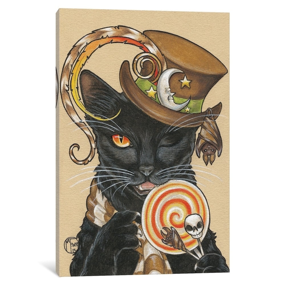 Icanvas Halloween Cat With Lollipop By Natalie Ewert