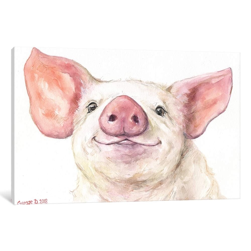 Icanvas Happy Piggy By George Dyachenko