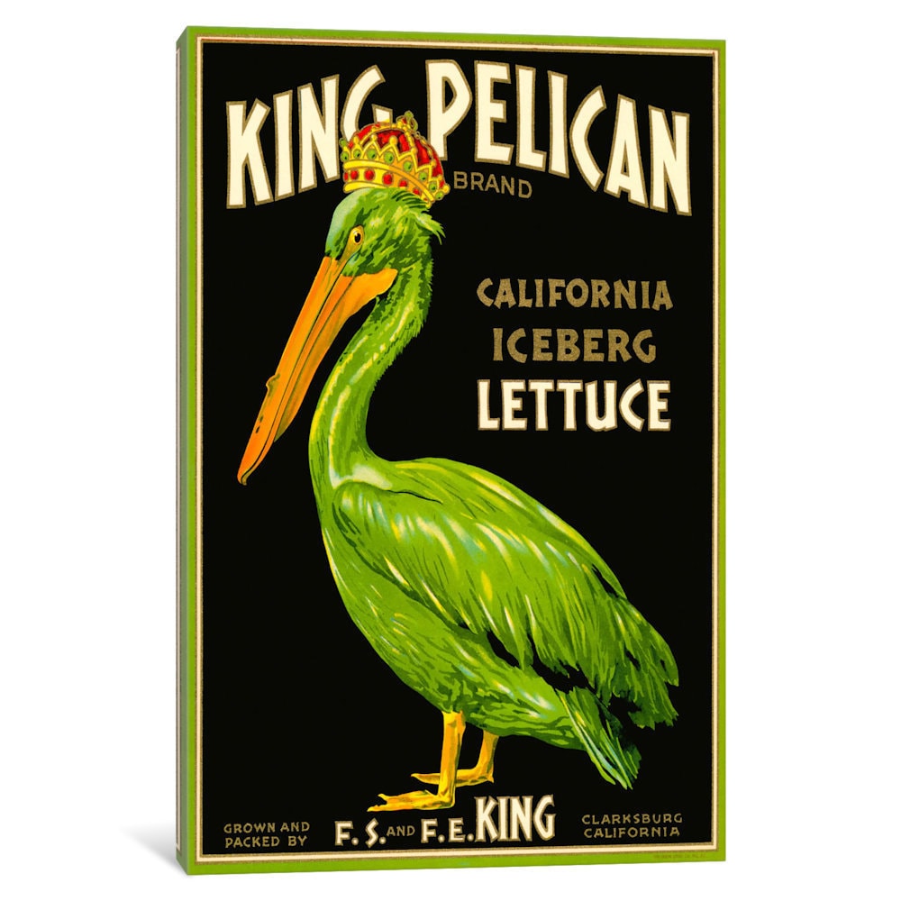 Icanvas King Pelican Brand Lettuce By Print Collection Canvas Print