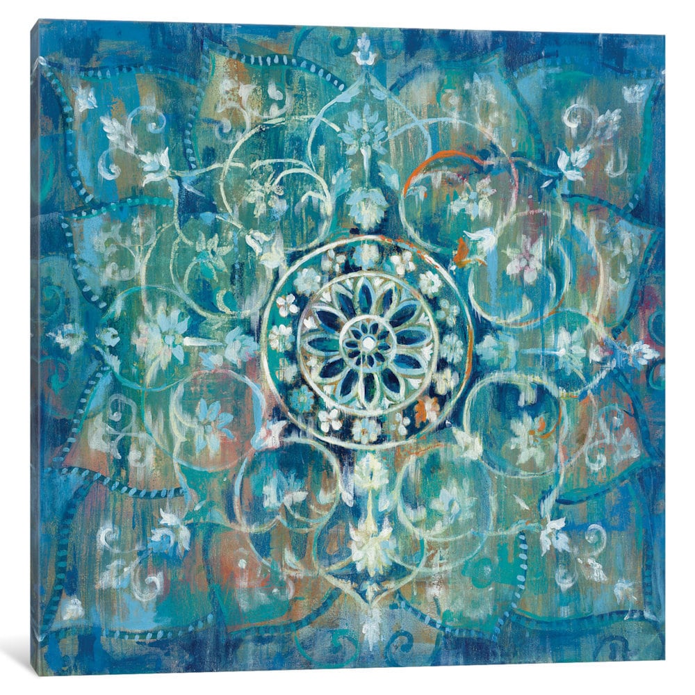 The Curated Nomad Mandala In Blue Iii By Danhui Nai Canvas Print