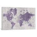 Icanvas Old World Map In Purple And Gray By Wild Apple Portfolio