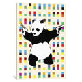 Icanvas Panda With Guns Bright Dots By Banksy Canvas Print