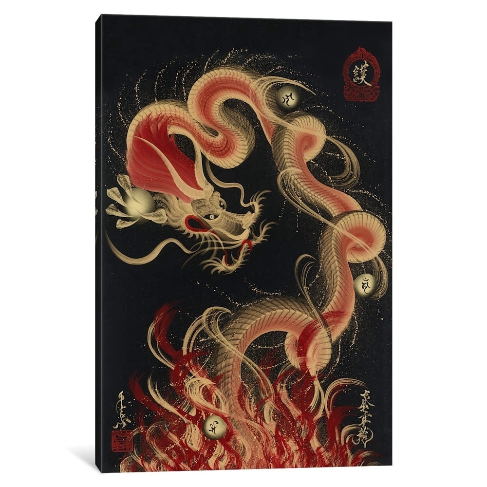 Icanvas Protective Fire Dragon By One Stroke Dragon