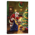 Icanvas Santa At Tree Blue Sack By Marcello Corti