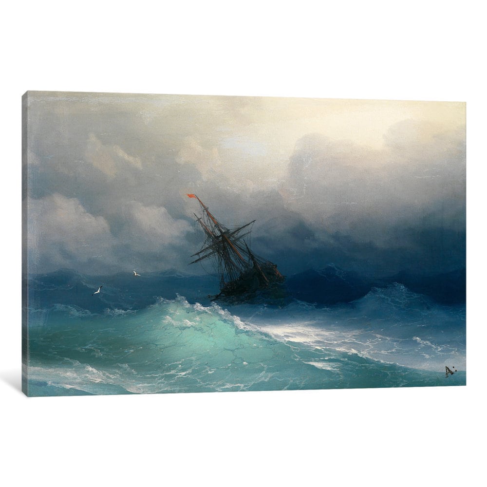 Icanvas Ship On A Stormy Seas By Ivan Aivazovsky Canvas Print