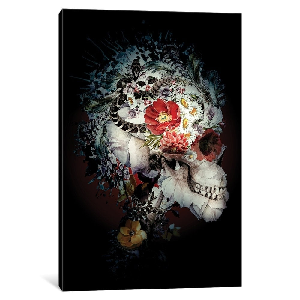 Icanvas Skull I Black Series By Riza Peker Canvas Print