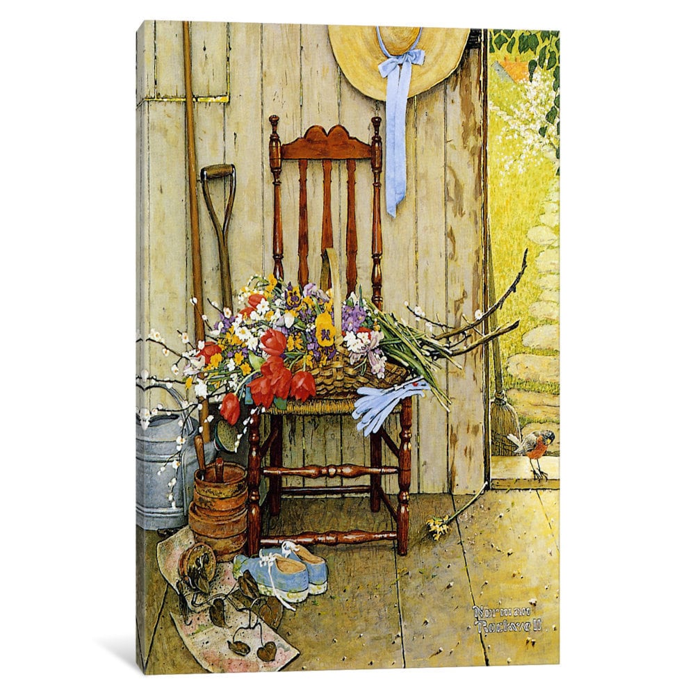 Icanvas Spring Flowers By Norman Rockwell Canvas Print