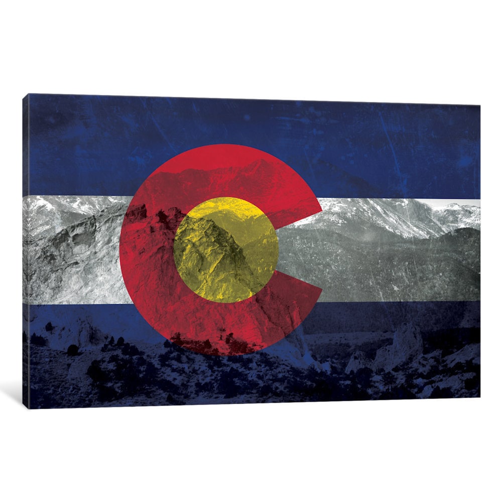 Icanvas State Flag Overlay Series Colorado Pikes Peak By Icanvas Canvas Print