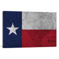 Icanvas State Flag Overlay Series Texas Vintage Map Ii By Icanvas Canvas Print