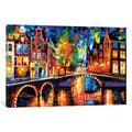 Icanvas The Bridges Of Amsterdam By Leonid Afremov Canvas Print