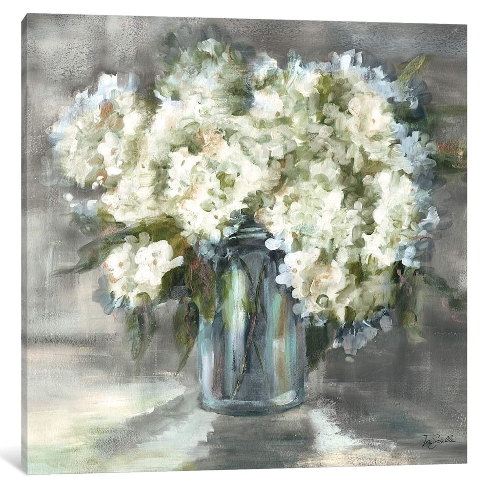 Icanvas White And Taupe Hydrangeas Sill Life By Tre Sorelle Studios
