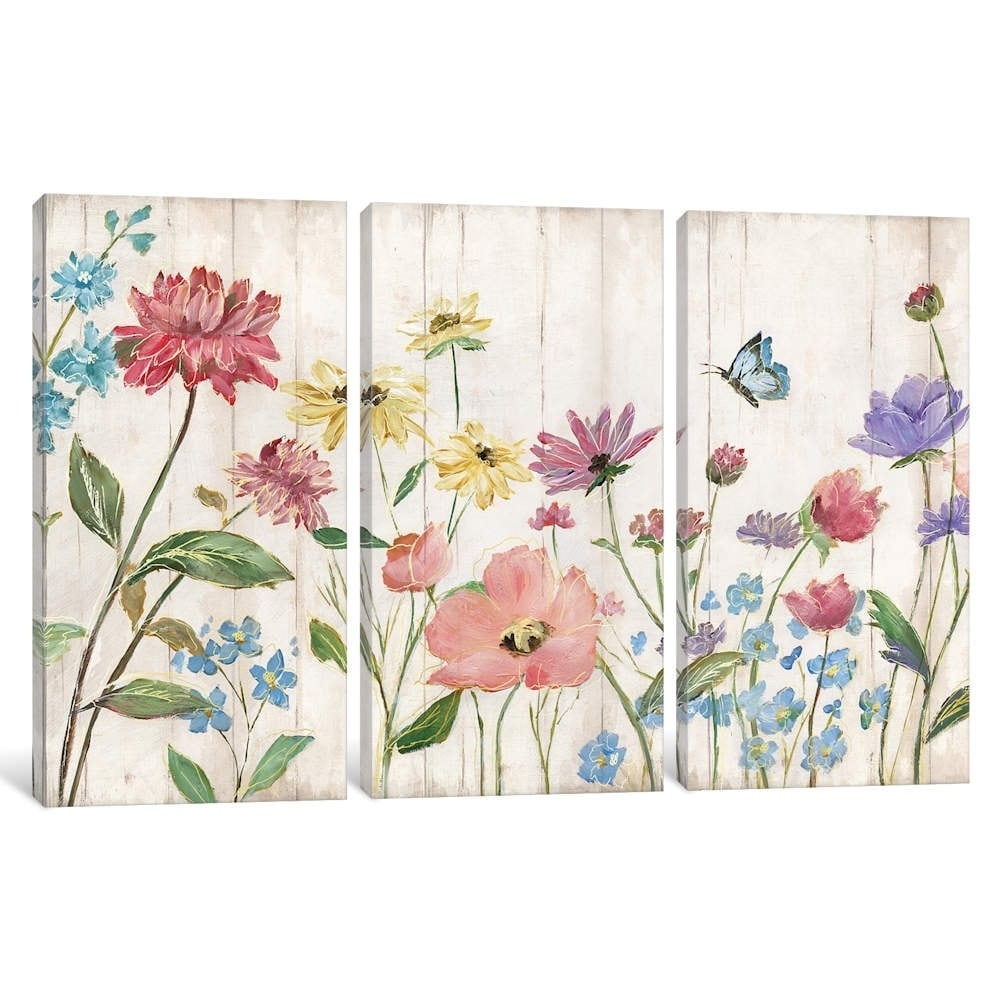 Icanvas Wildflower Flutter On Wood By Nan
