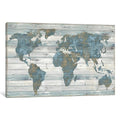 Icanvas World Map On Wood By Janie Macdowell
