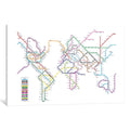 Icanvas World Metro Tube Map By Michael Tompsett Canvas Print
