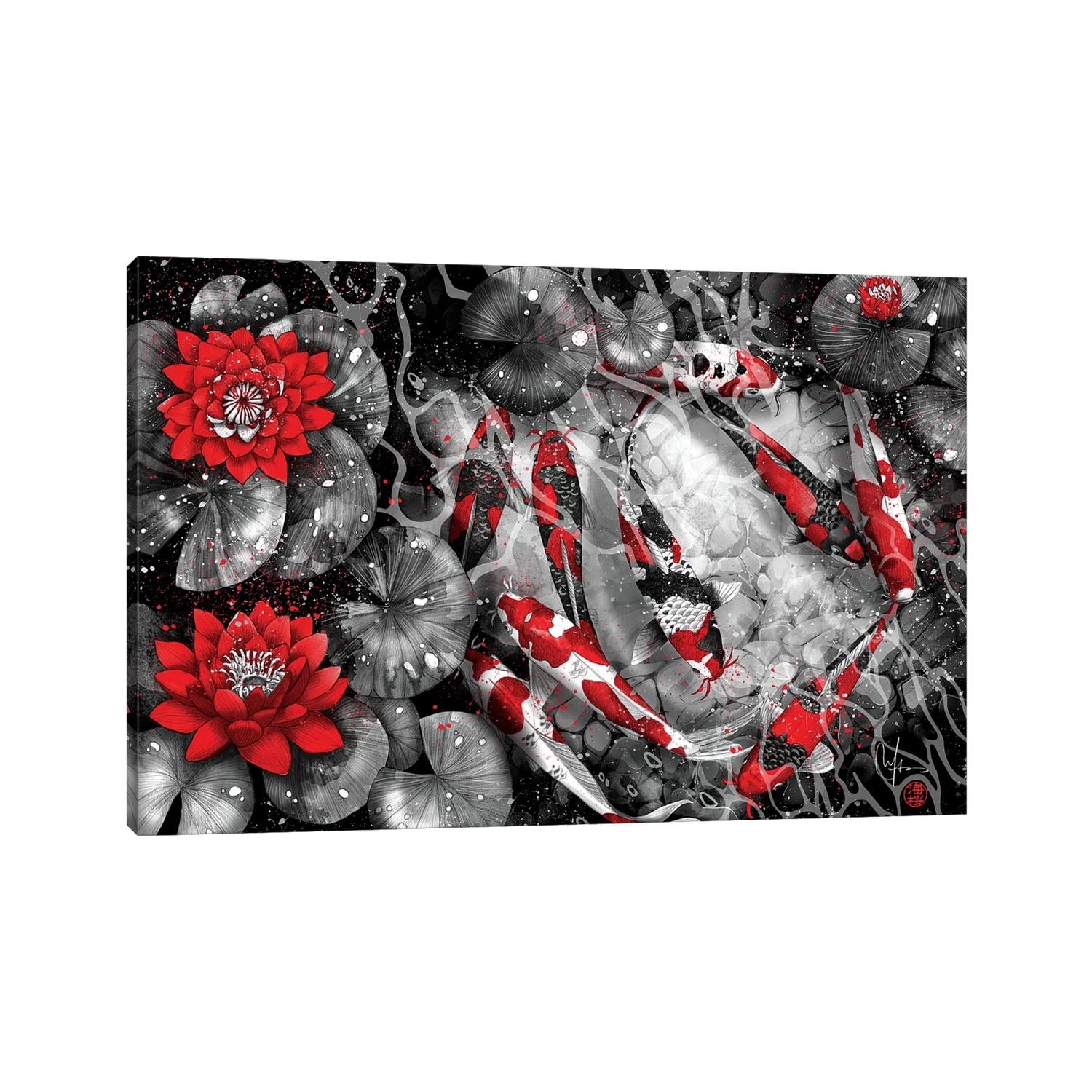 Icanvas 9 Koi By Marine Loup Gallery Wrapped Canvas Print