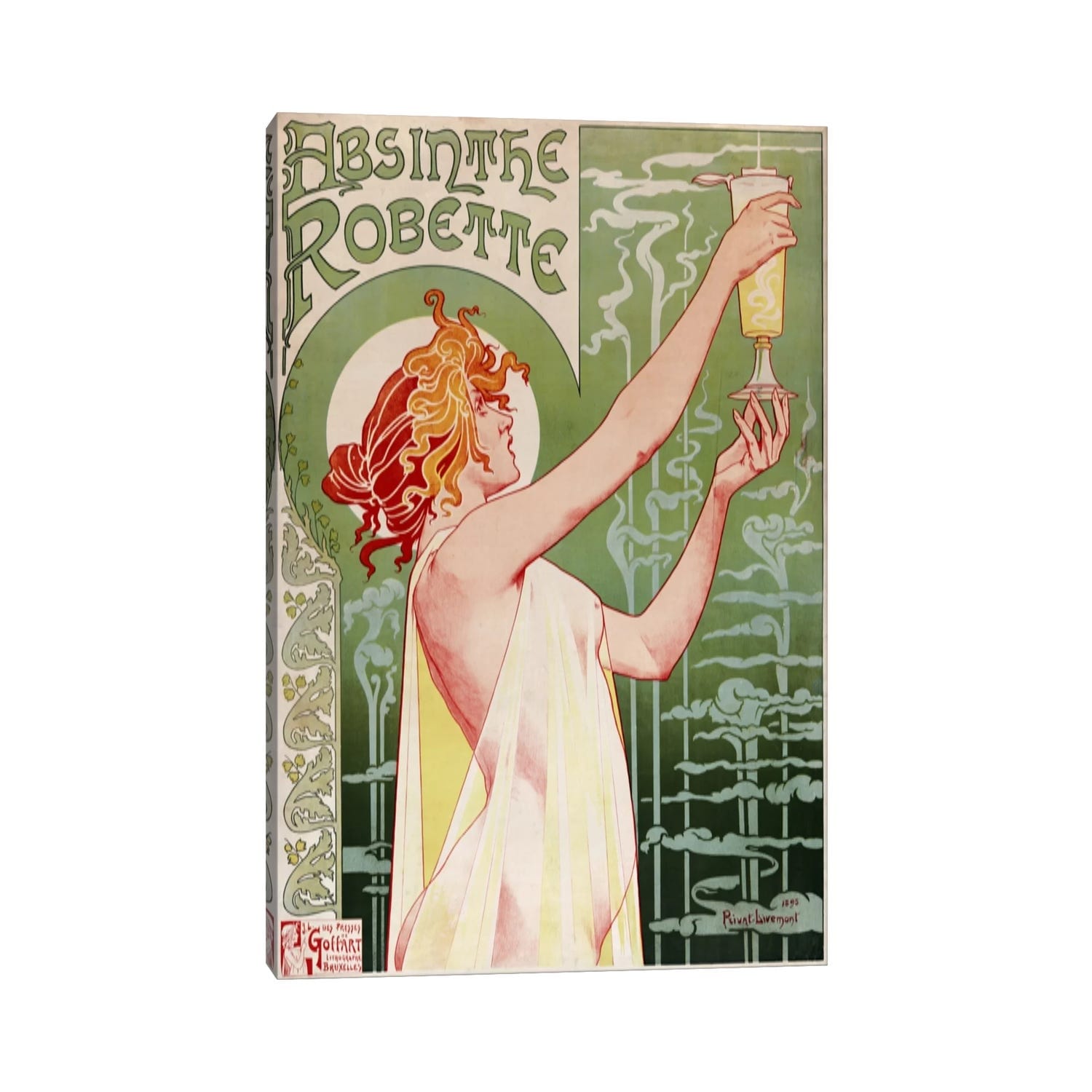 Icanvas Privat Livemont Absinthe Robette Vintage Poster Canvas Art