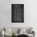 Icanvas Baseball Bat Charcoal Patent Blueprint By Aged Pixel Canvas Print