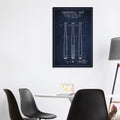 Icanvas Baseball Bat Navy Blue Patent Blueprint By Aged Pixel Canvas Print
