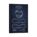 Icanvas Baseball Navy Blue Patent Blueprint By Aged Pixel Canvas Print