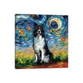 Border Collie Night Ii By Aja Trier Gallery Wrapped Canvas Print