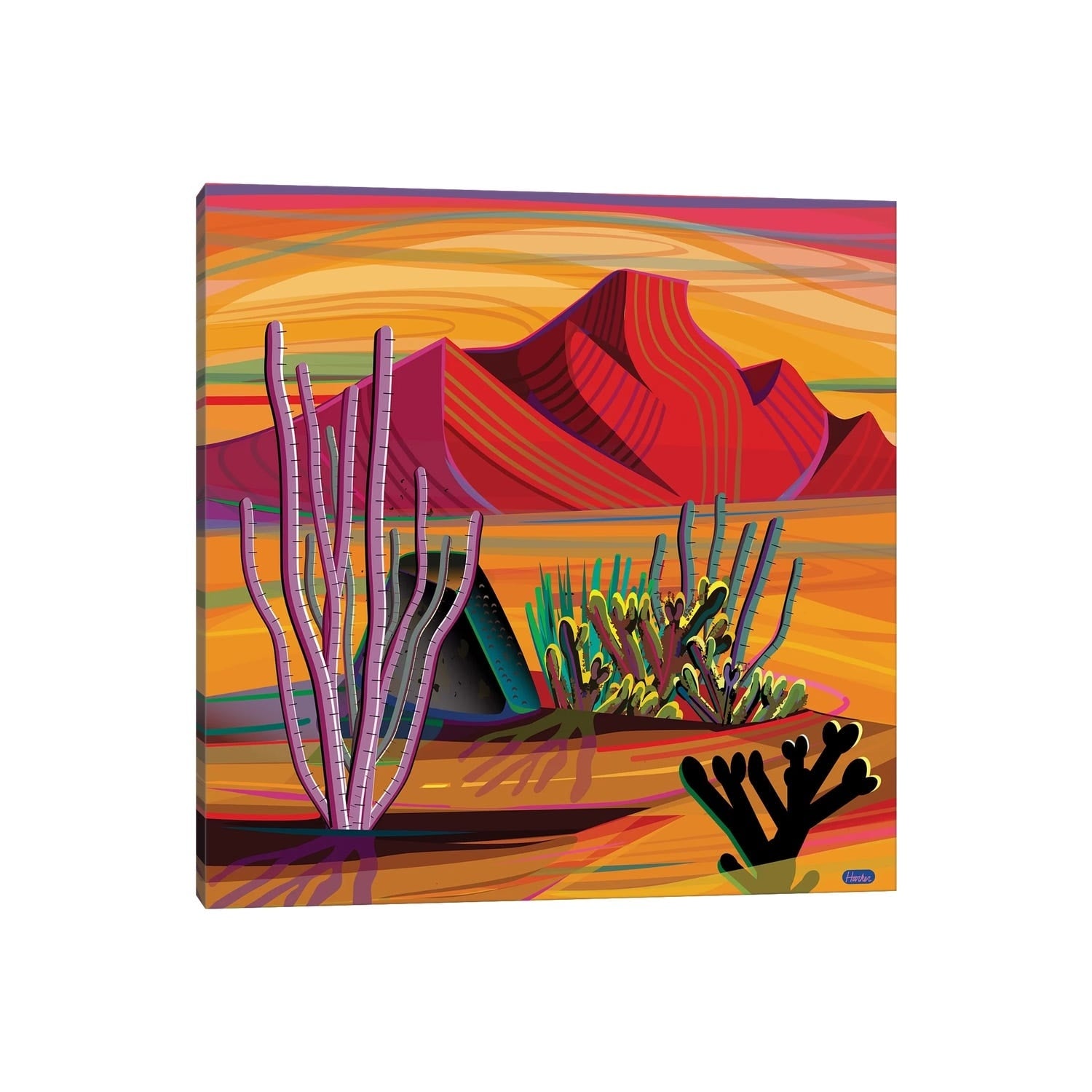 Icanvas Cactus Garden By Charles Harker Gallery Wrapped Canvas Print