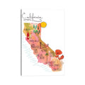 Icanvas California Map By Sara Franklin Canvas Print