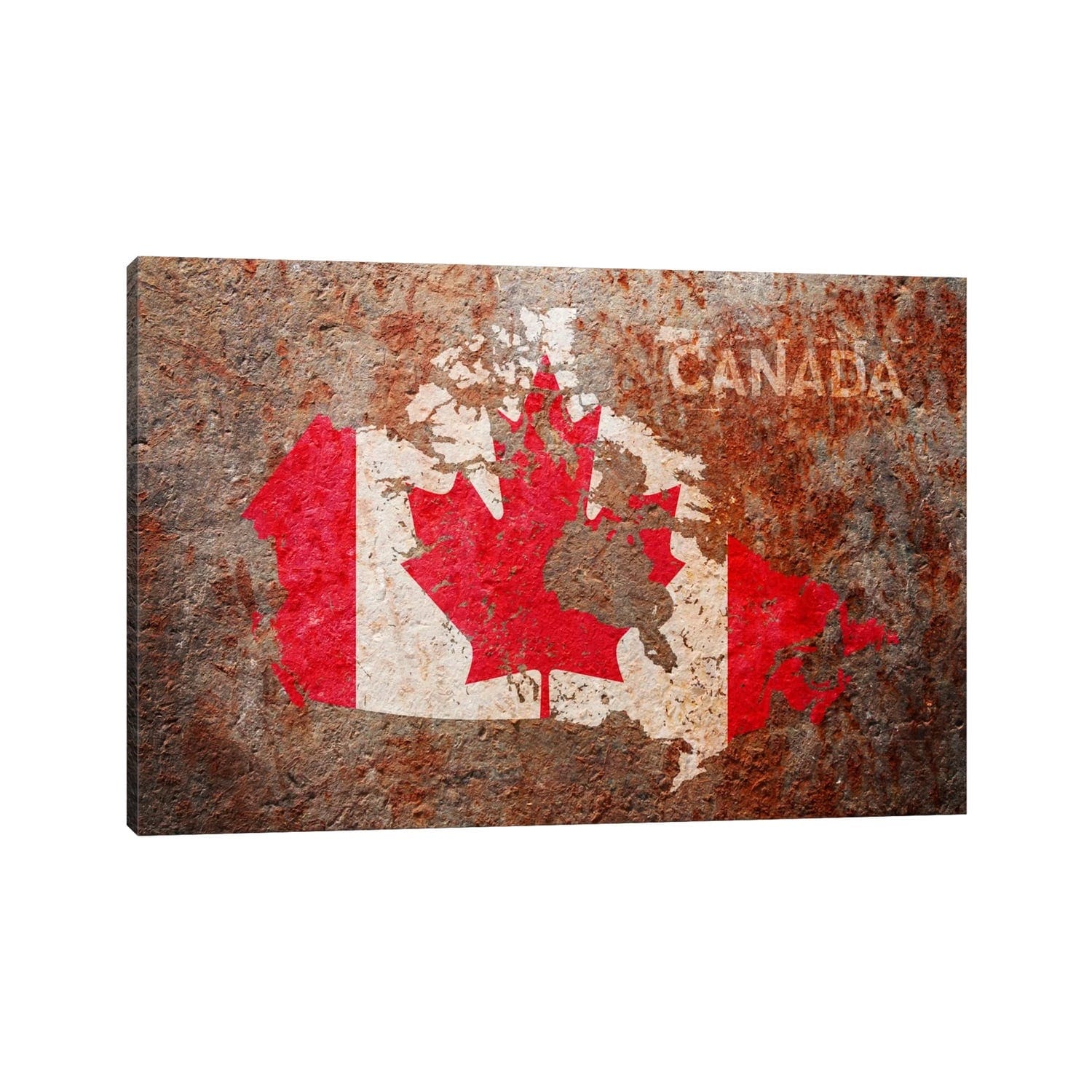 Icanvas Canada Flag Map By Michael Tompsett Canvas Print