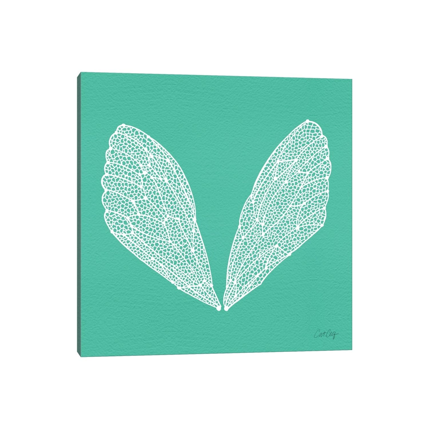 Icanvas Cicada Wings Turquoise White By Cat Coquillette Canvas Print