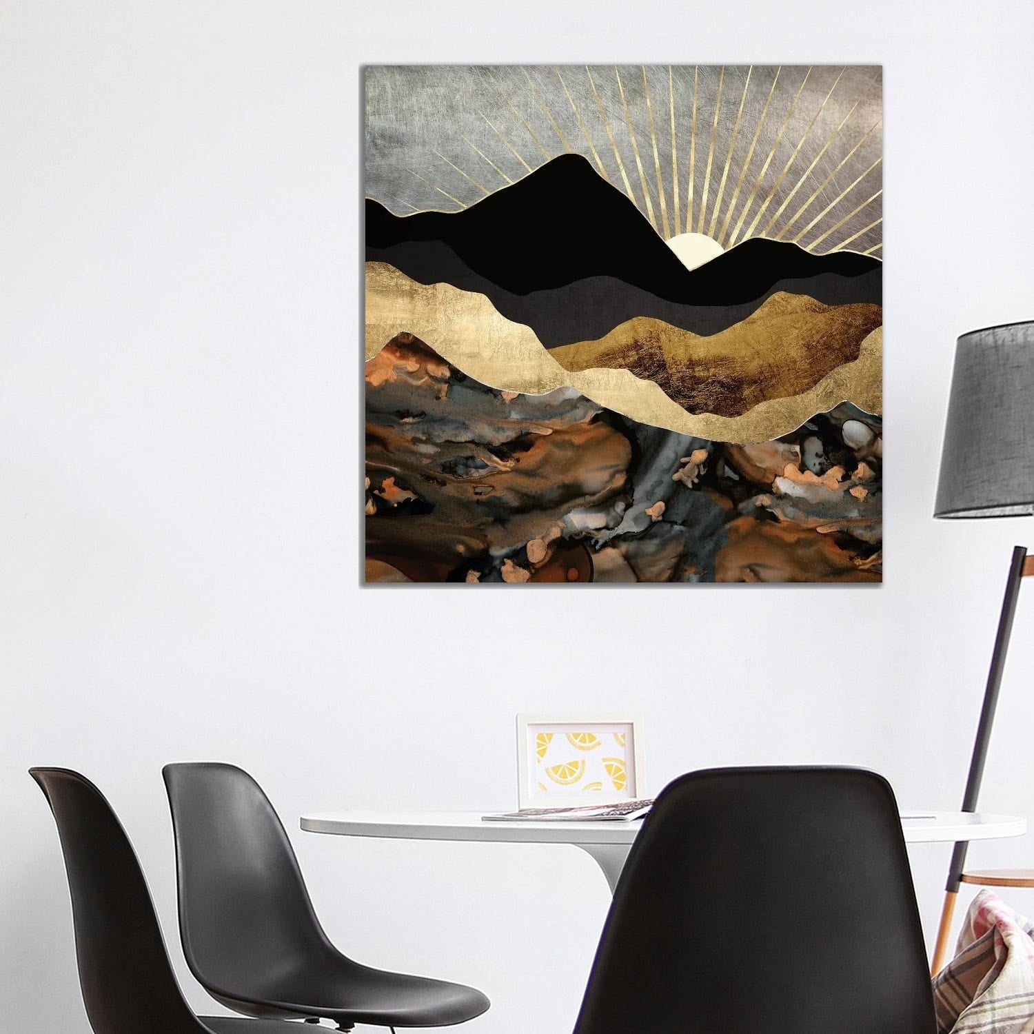 Icanvas Copper And Gold Mountains By Spacefrog Designs Gallery Wrapped Canvas Print