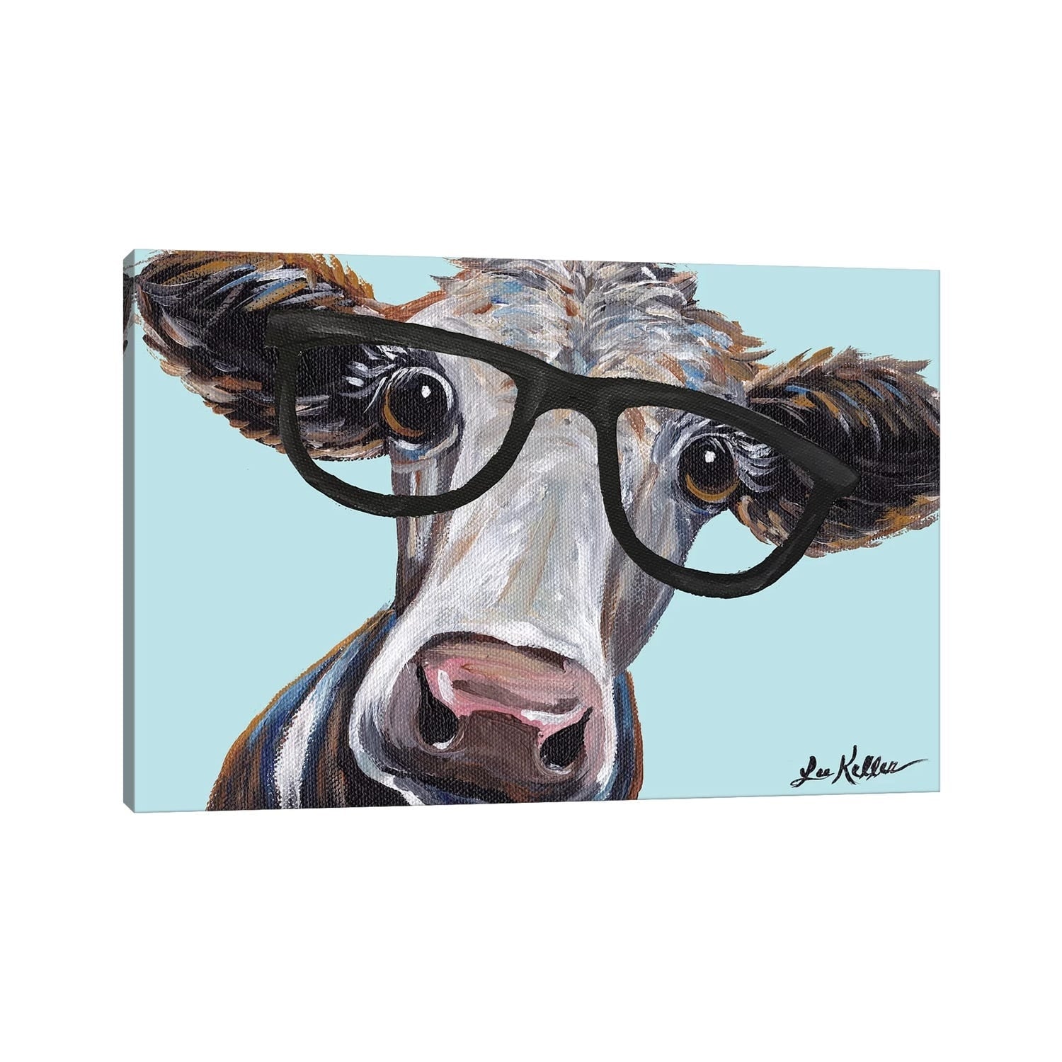 Porch Den Art Cora The Cow With Glasses Wall Art