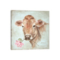 Icanvas French Farmhouse Series Cow With Rose By Debi Coules Canvas Print