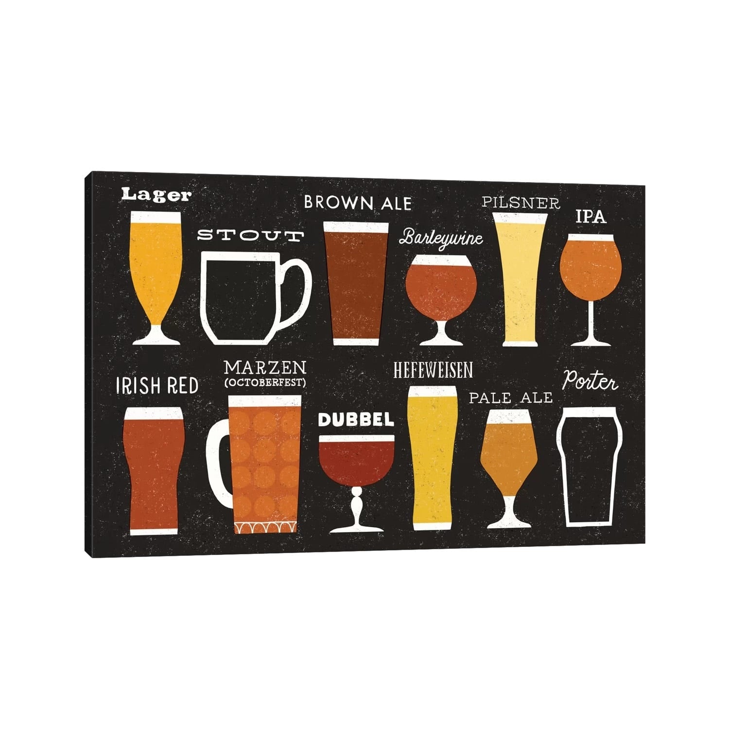 Icanvas Craft Beer List By Michael Mullan Canvas Print