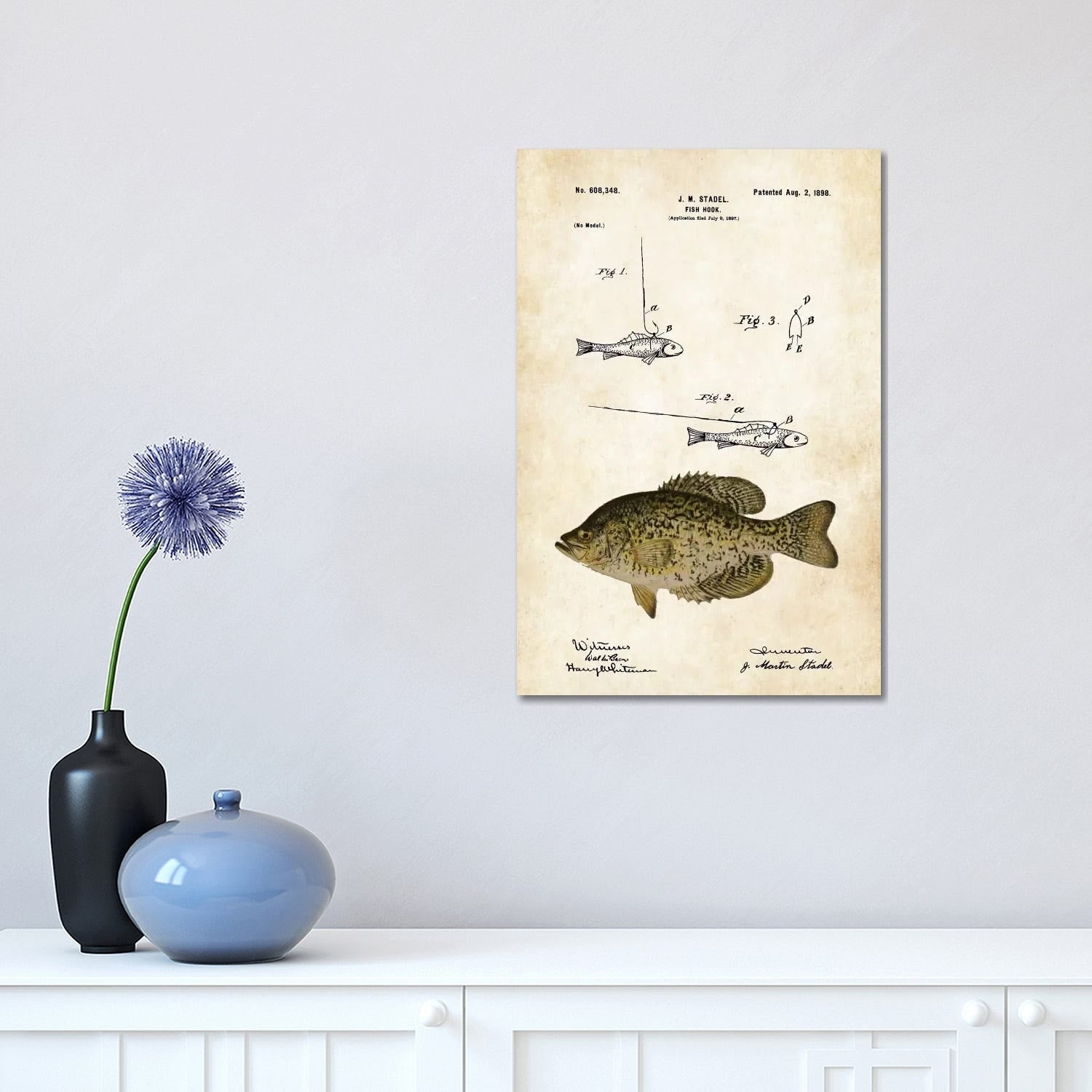 Icanvas Crappie Fishing Lure By Patent77 Gallery Wrapped Canvas Print