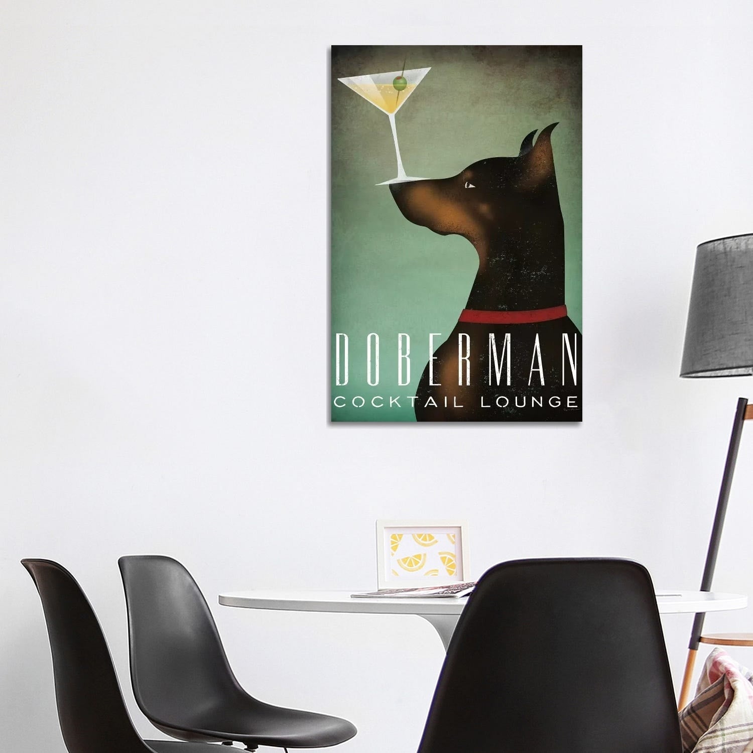 Icanvas Doberman Cocktail Lounge By Ryan Fowler Canvas Print
