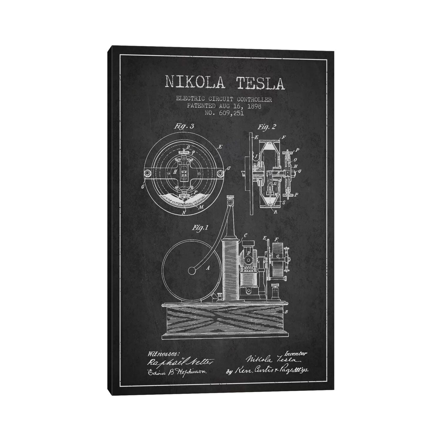 Icanvas Electric Circuit Charcoal Patent Blueprint By Aged Pixel Canvas Print