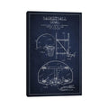 Icanvas Basketball Goal Navy Blue Patent Blueprint By Aged Pixel Canvas Print