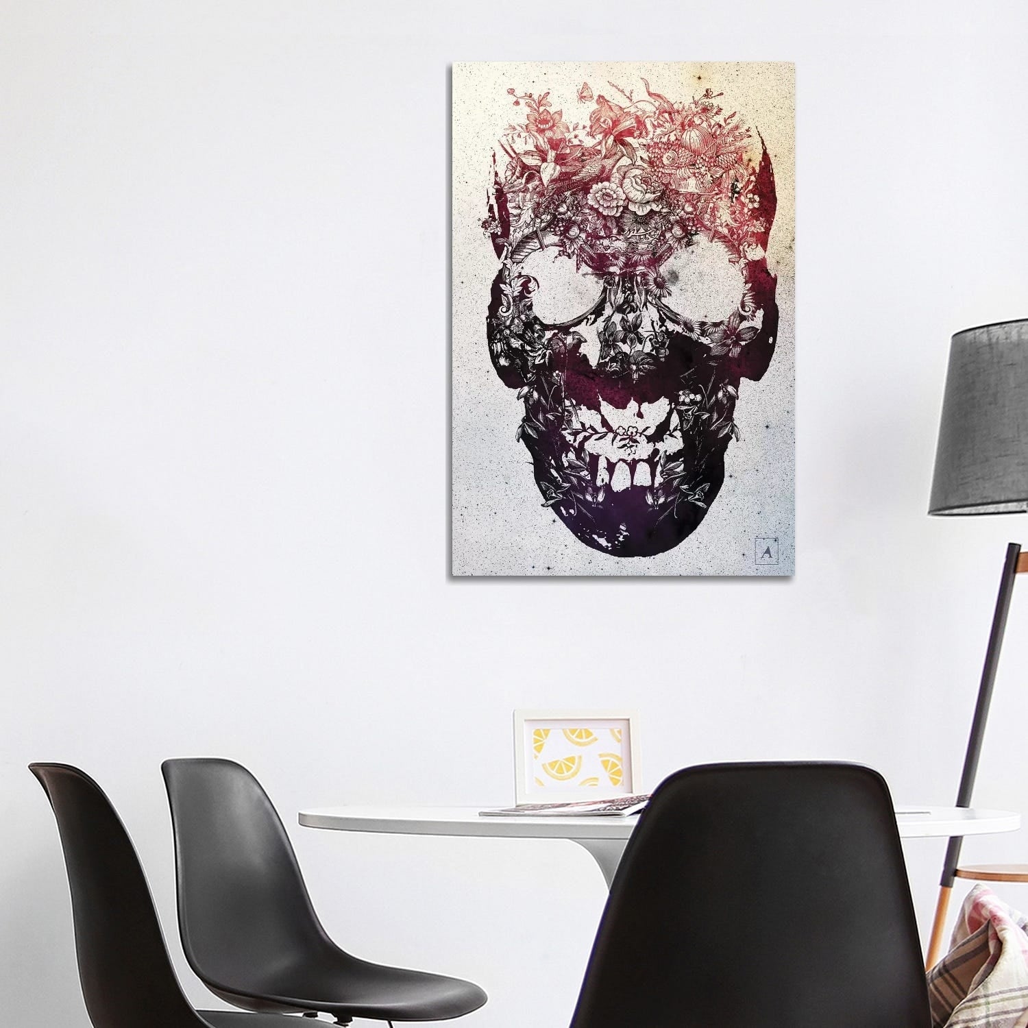 Icanvas Floral Skull By Ali Gulec Canvas Print